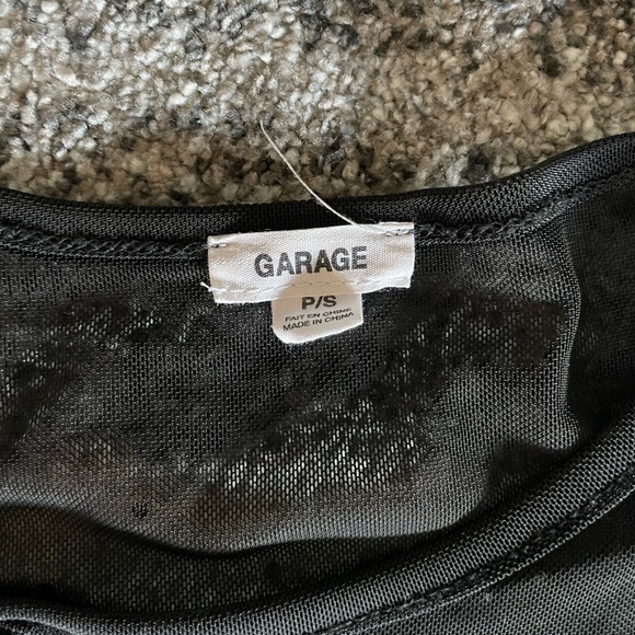 Garage Cropped Mesh Rhinestone Tee - Picture 2 of 3